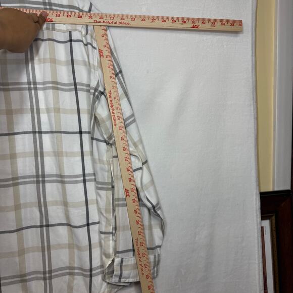 NEW Jach's Girlfriend 3XL Plus Soft Flannel Shirt Checkered Gray Pockets Comfy - Picture 10 of 12